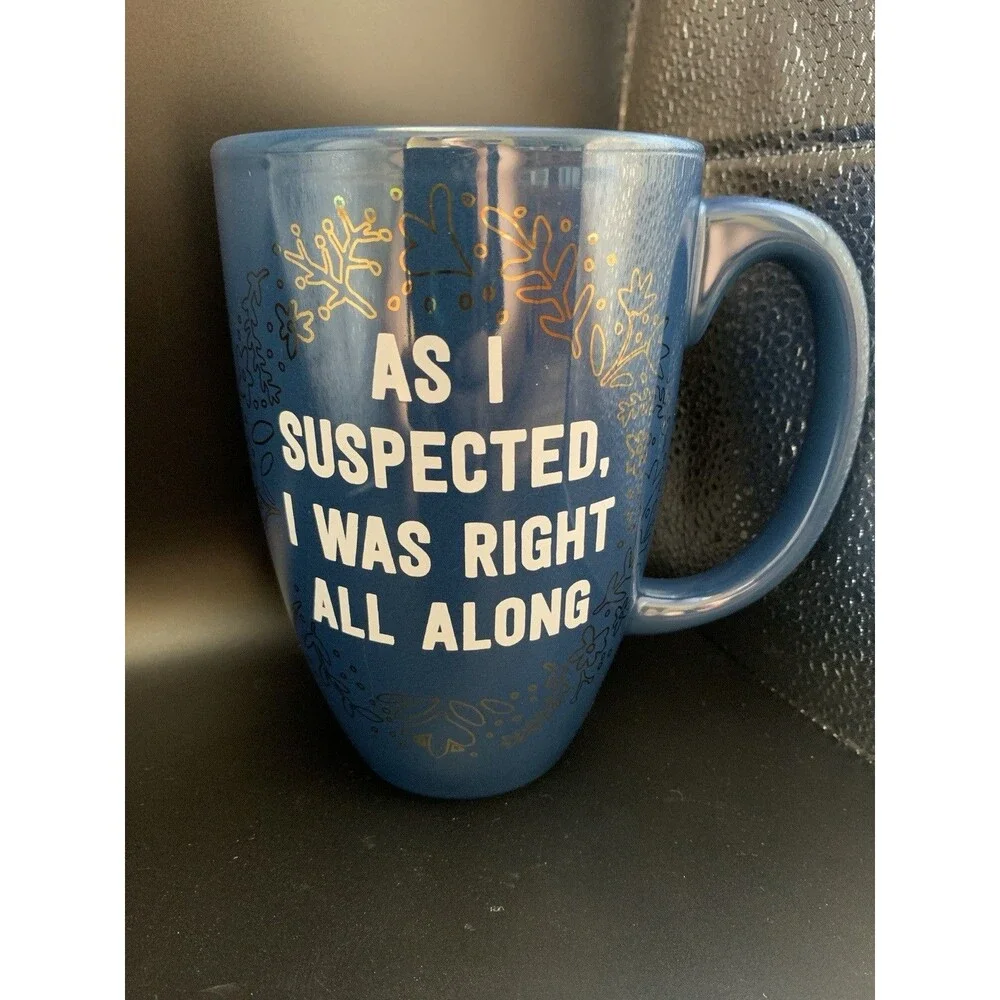 Mug Extra Large As I Suspected I Was Right All Along Threshold Blue Gold White - Picture 2 of 7